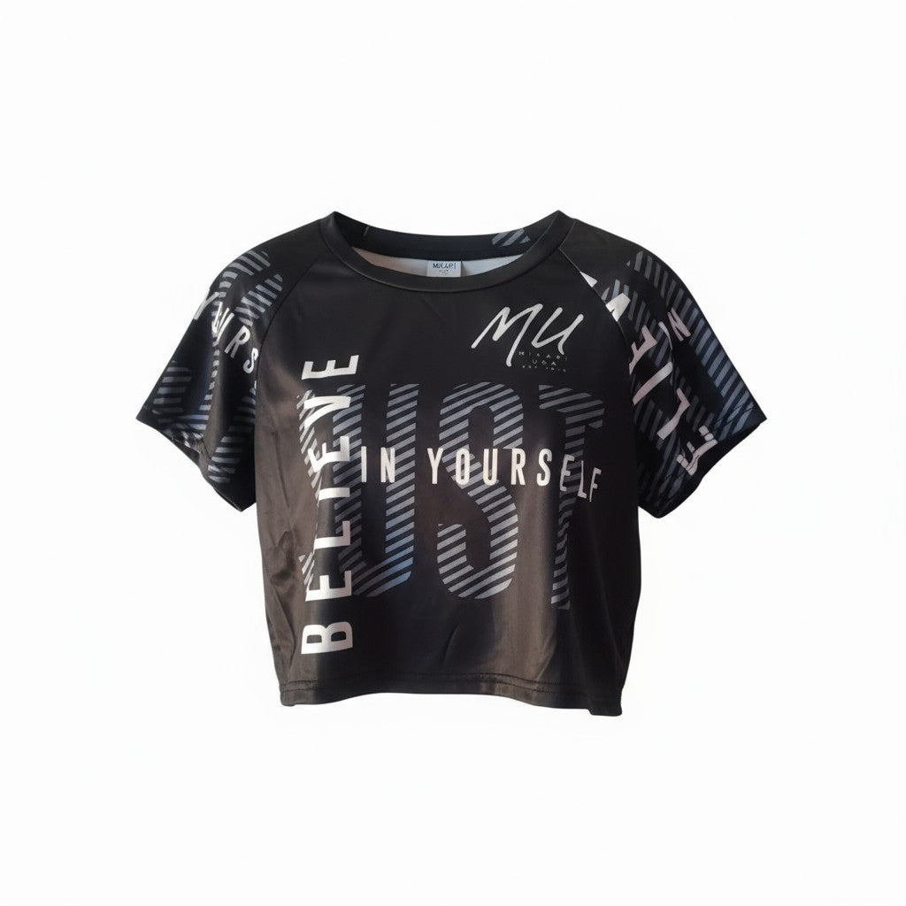 Believe In Yourself Raglan Cropped T-shirt