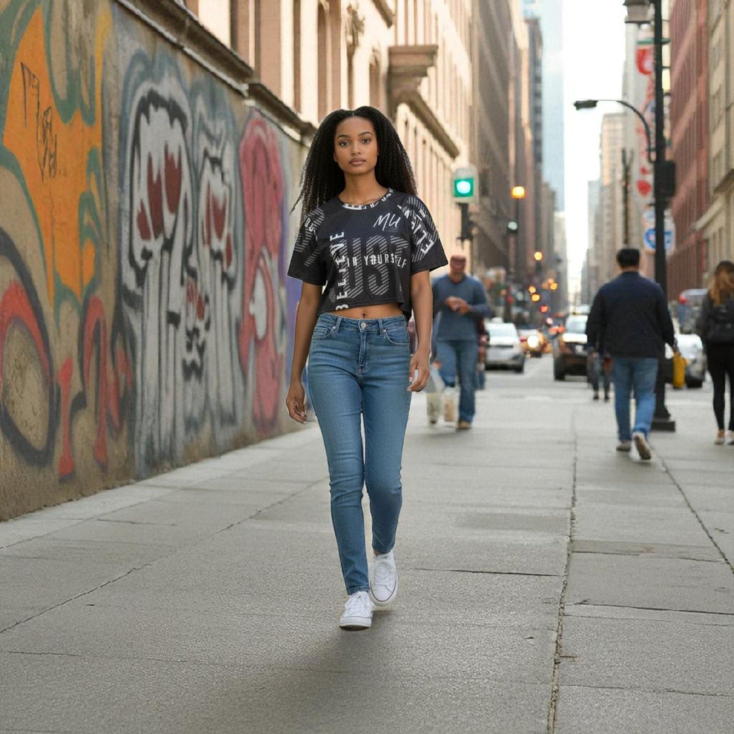 Believe In Yourself Raglan Cropped T-shirt