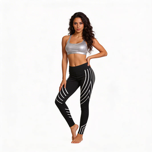 Black Silver Leggings