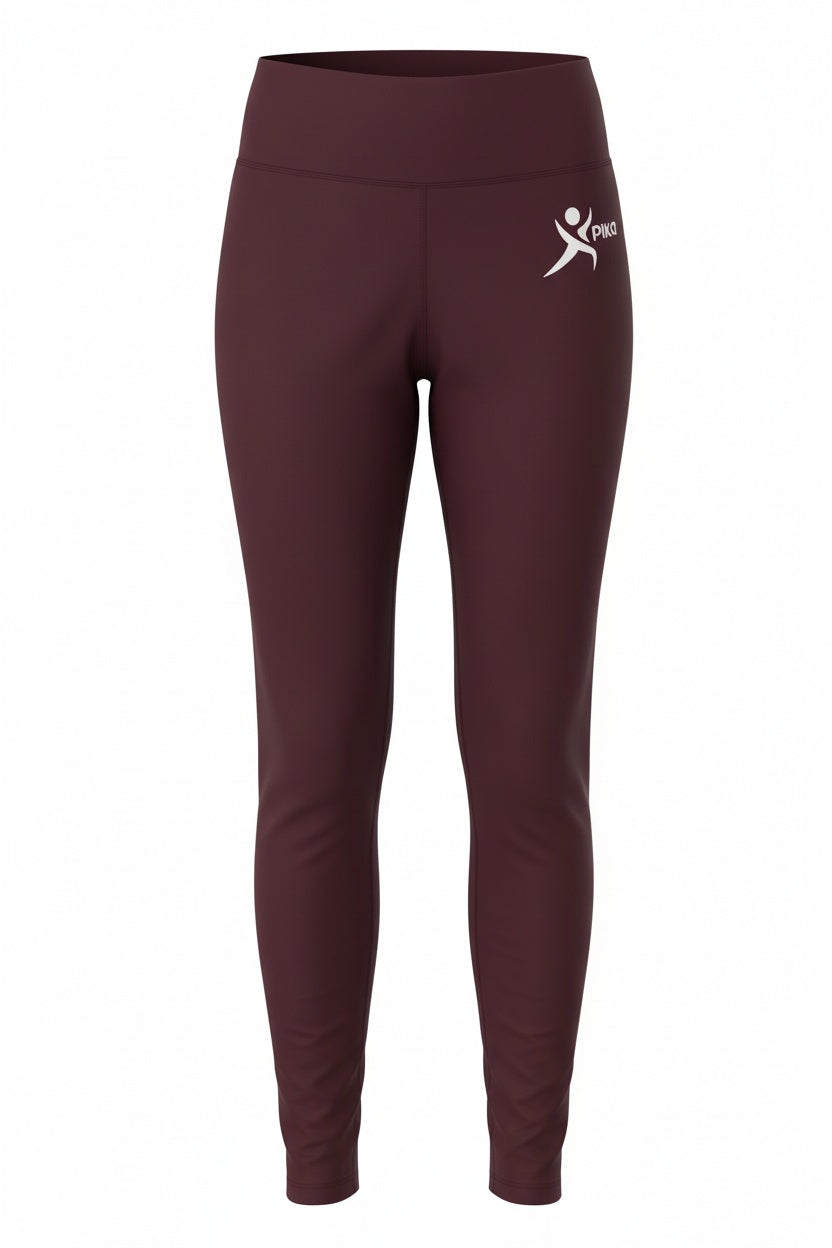 Fleece Lined Leggings Women Thick Soft  Thermal Pants Burgundy