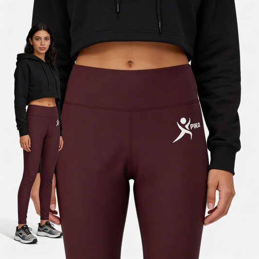 Fleece Lined Leggings Women Thick Soft  Thermal Pants Burgundy